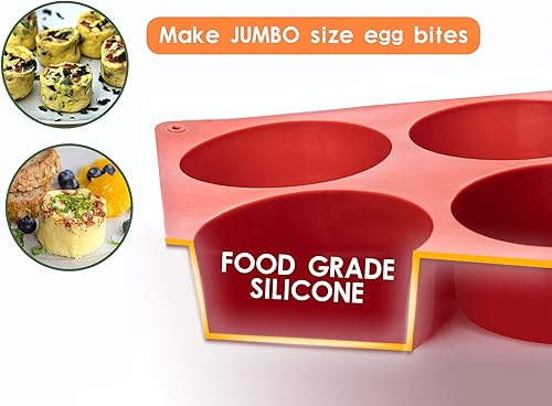 Miniatura 3 de Moldes de silicona para huevos, sartén para frittata, 3 pulgadas de profundidad Starbuc, moldes para bocados de huevo Dash, tazas de silicona, molde