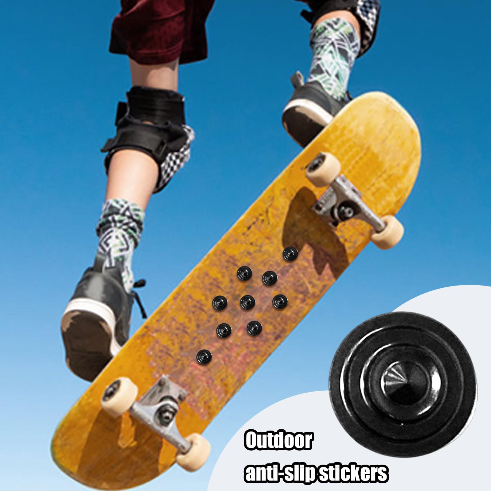 Lot de 9 patins antidérapants pour planche à neige - Outil d'entraînement pour l'hiver et l'extérieur - Pour homme et femme