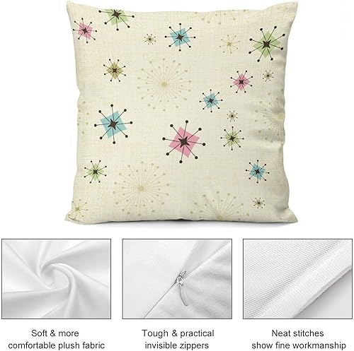 Miniatura 7 de Fundas de almohada retro de mediados de siglo, geométricas abstractas de mediados de siglo, retro, atómicas de los años 50, decoración para sofá,