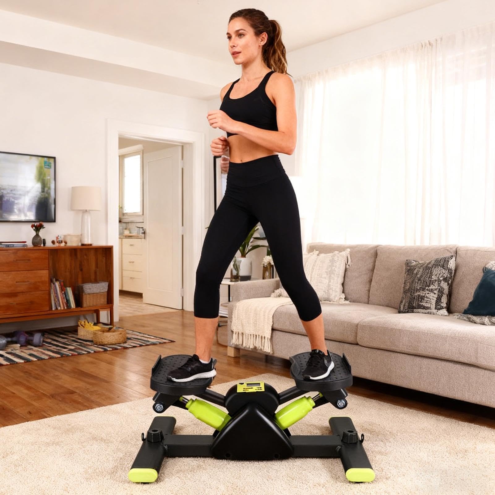 Macchina Stepper Attrezzo Fitness Con Movimento Laterale | Stepper Per Esercizio Fisico Allenamento Ginocchia e Core, Equilibrio Camminata, Dimagrimento Totale, Vita e Cosce