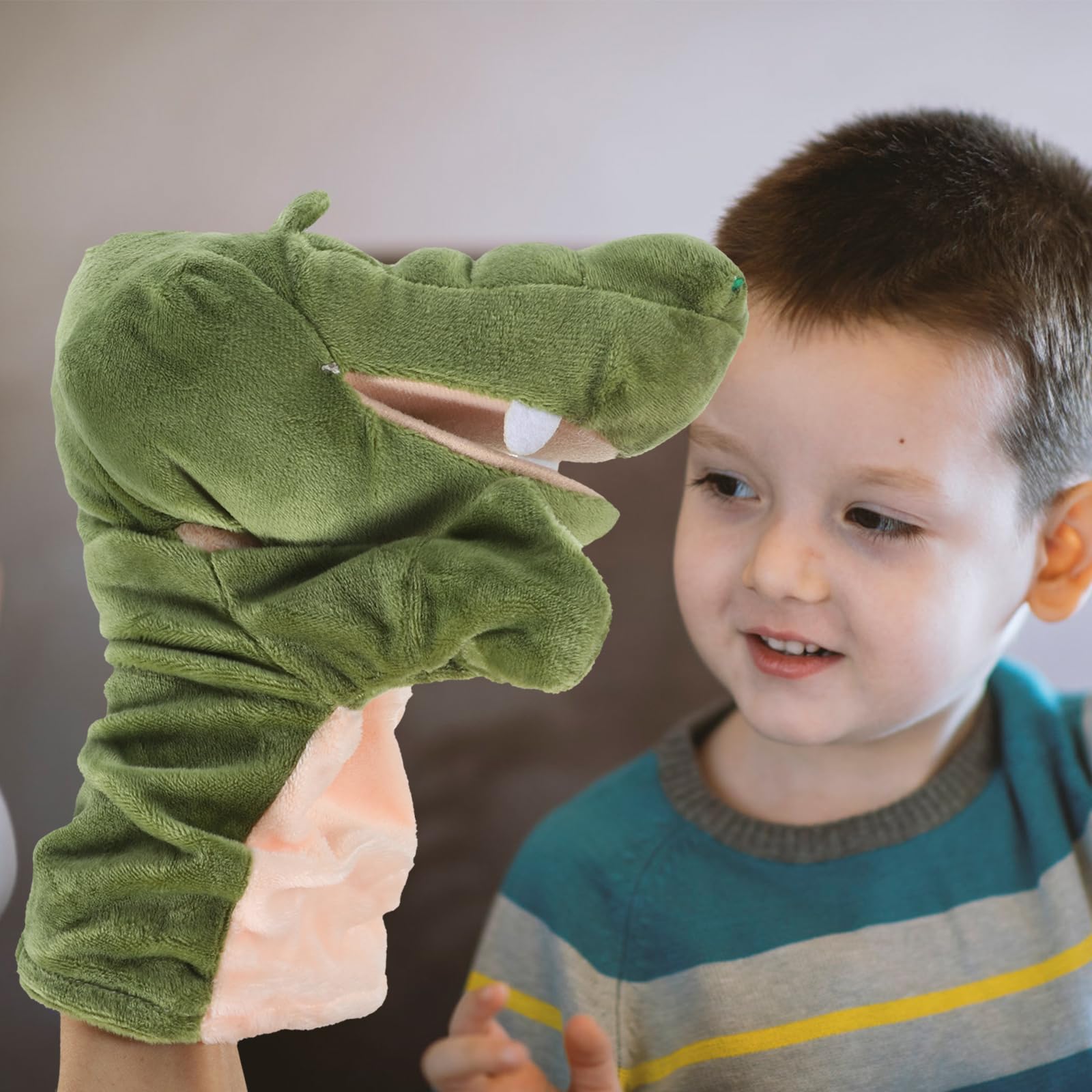 BESTonZON Hand Puppet Plush Toy Interactive Storytelling Hand Puppet for Children Parent-Child Educational Animal 10 Inch - Image 2
