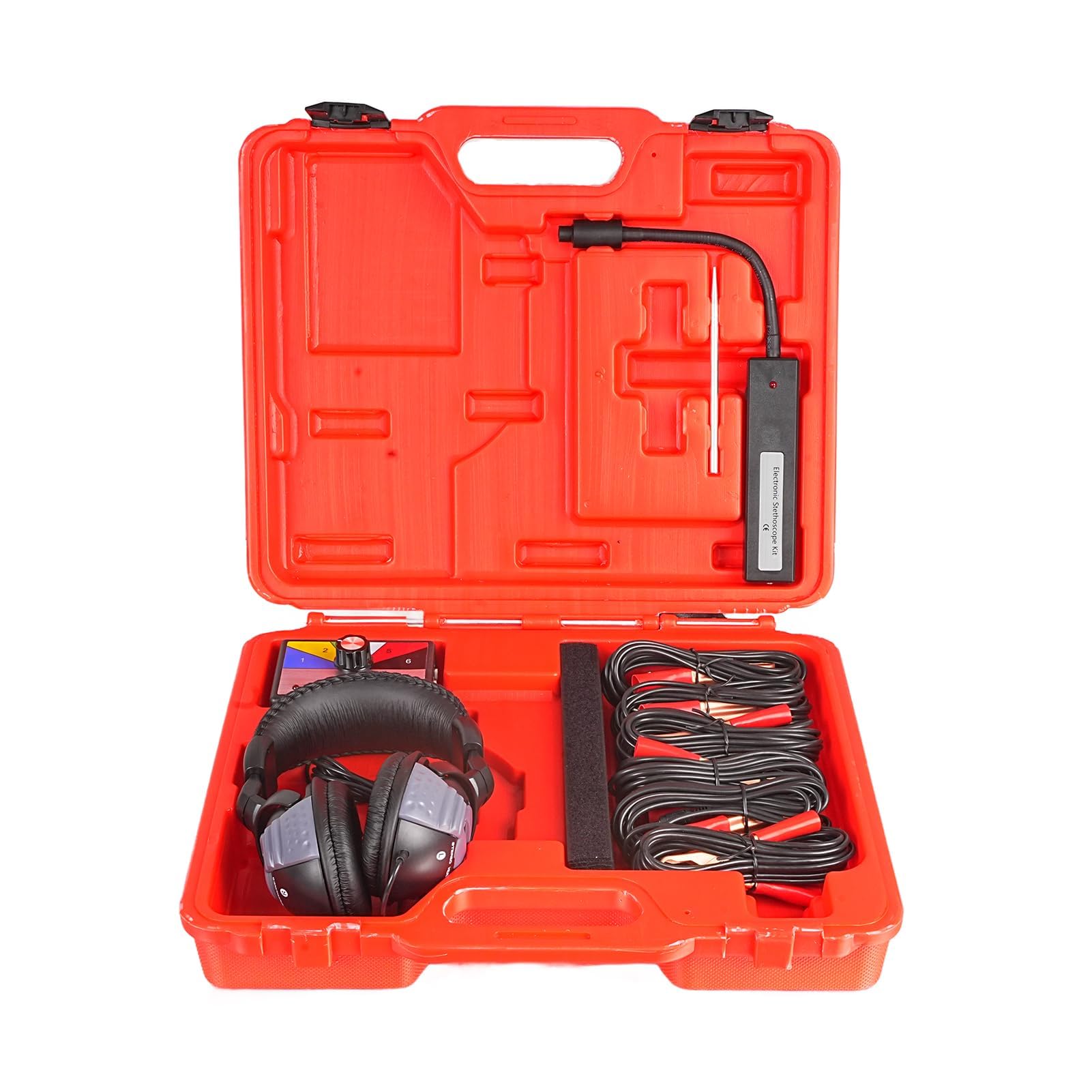 Chassis Ears - Kits de estetoscopio automotriz con auriculares, 6 canales, buscador de ruido de motor de coche, estetoscopio mecánico con auriculares