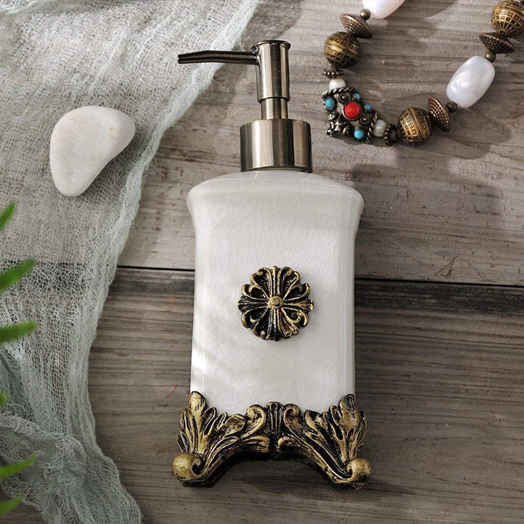 dispenser sapone/Dosatori per sapone liquido Bronzo Base ceramica Ice Crack Texture Liquido Dispenser sapone dispenser di sapone con l'annata lozioni oli essenziali liquidi in cucina e bagno Decor Rea