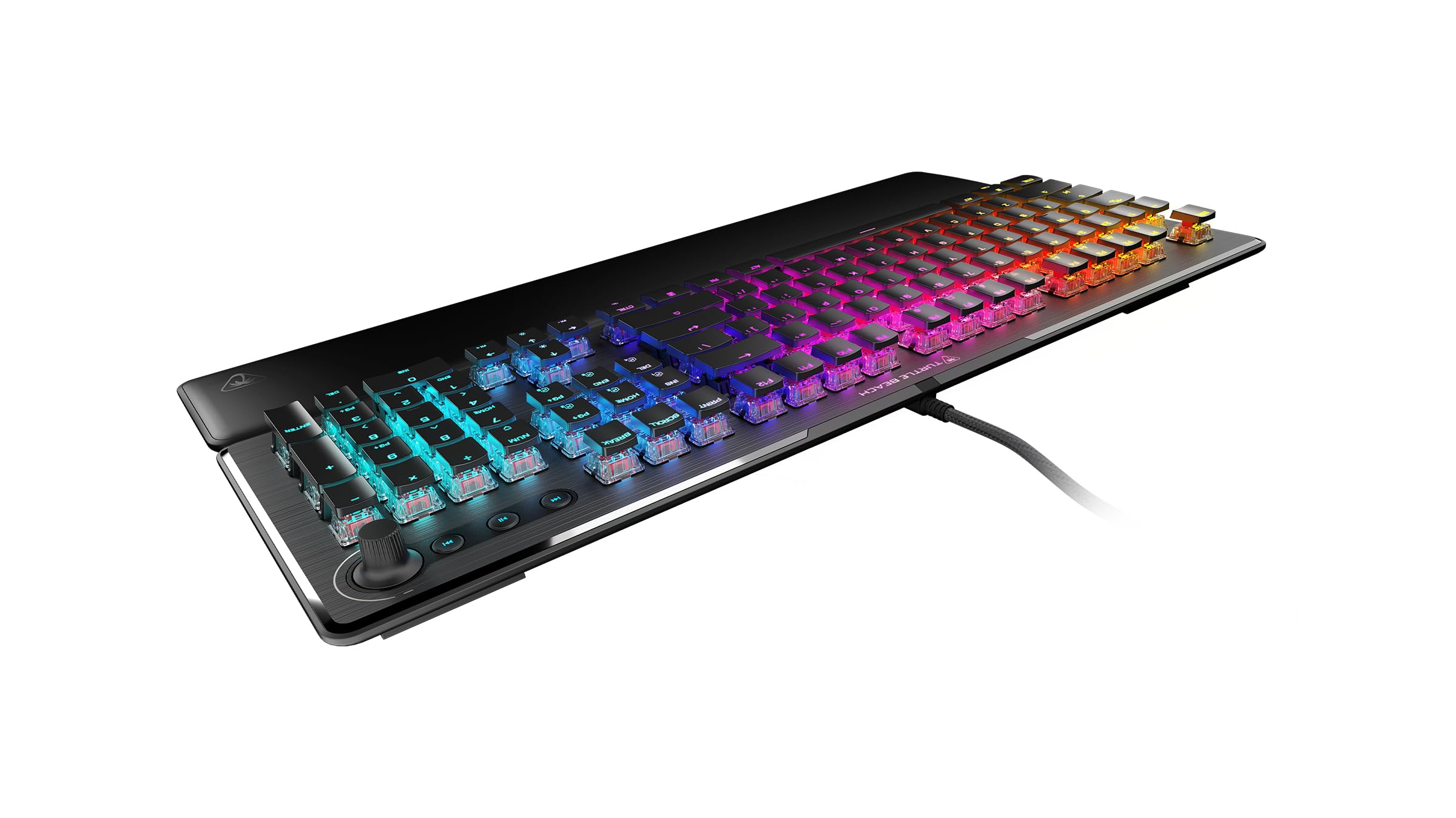 Turtle Beach Vulcan II – mechaniczna klawiatura gamingowa PC, przełącznik Tactile Titan II, podświetlane przyciski, zdejmowana podkładka pod nadgarstek, układ DE