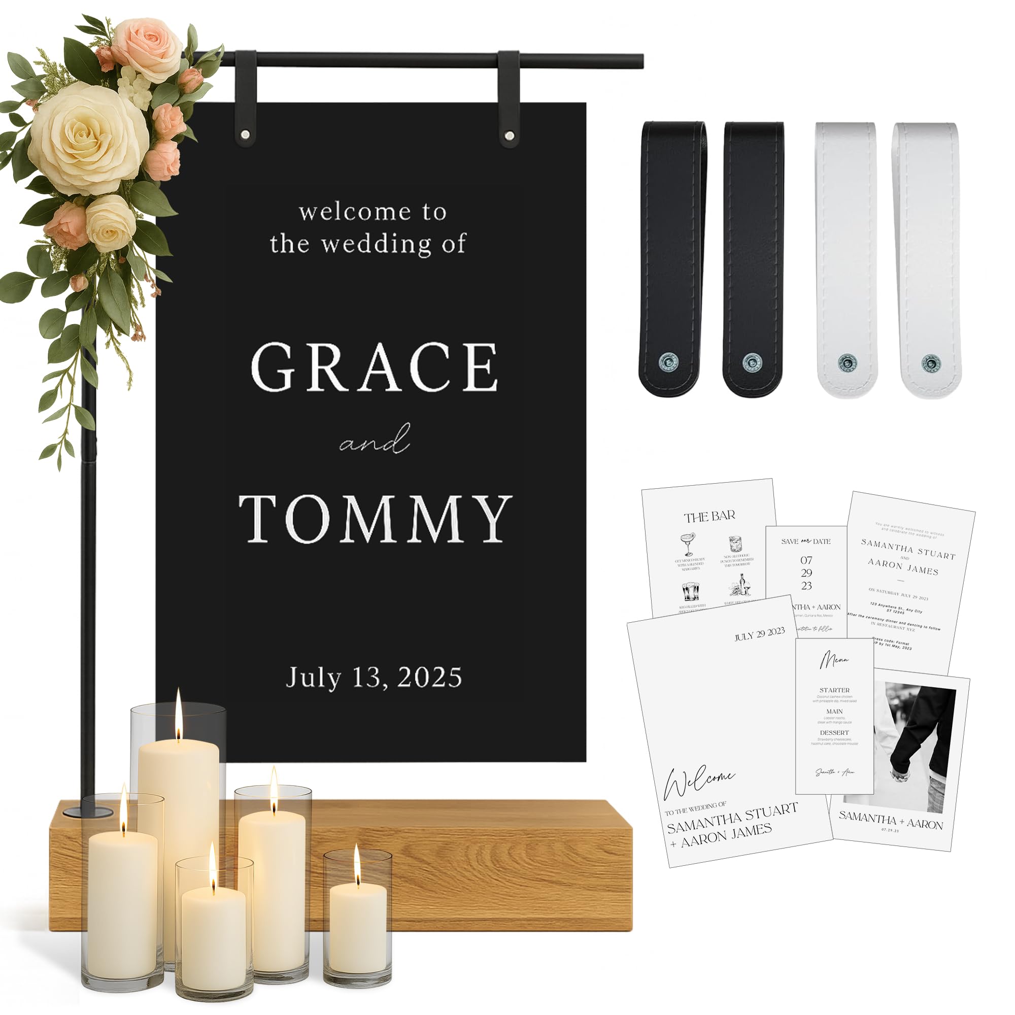 Amazon.com: Wooden Wedding Welcome Sign Stand with Holder