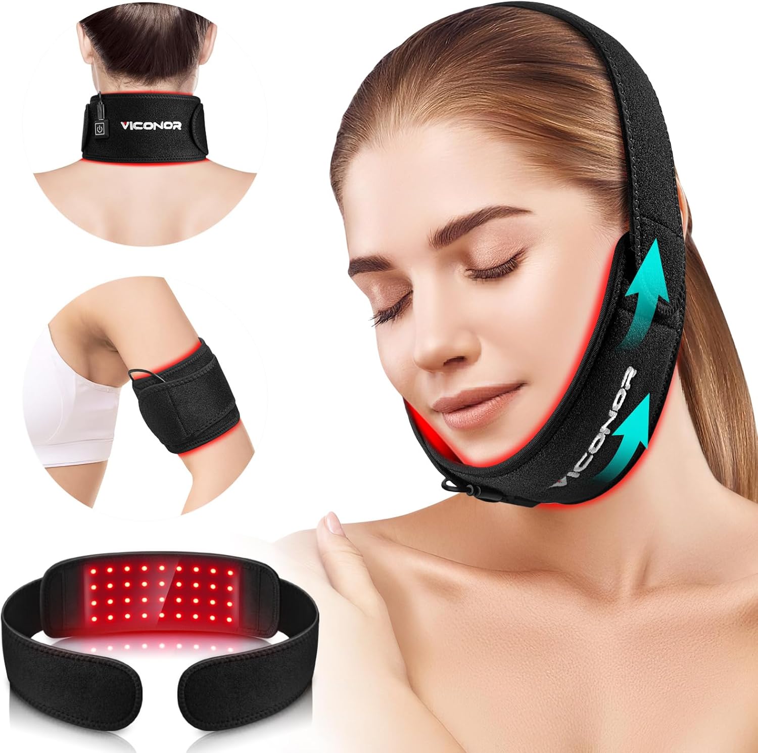 Red Light Therapy for Neck, Near Infrared Light Therapy Belt Wearable Infrared Neck Wrap with Timer Infrared Belt for Chin Firming V Face Lifting Mask Body Neck Hand Wrist Legs Unisex Gift Red Light Therapy for Neck, Near Infrared Light Therapy Belt Wearable Infrared Neck Wrap with Timer Infrared Belt for Chin Firming V Face Lifting Mask Body Neck Hand Wrist Legs Unisex Gift