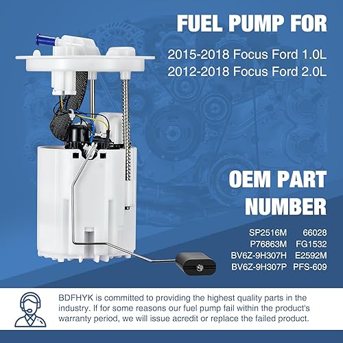 Miniatura 7 de BDFHYK Conjunto de módulo de bomba de combustible E2592M 2012-2018 para Focus L3 1.0L, L4 2.0L, 2012 2013 2014 2015 2016 2017 2018