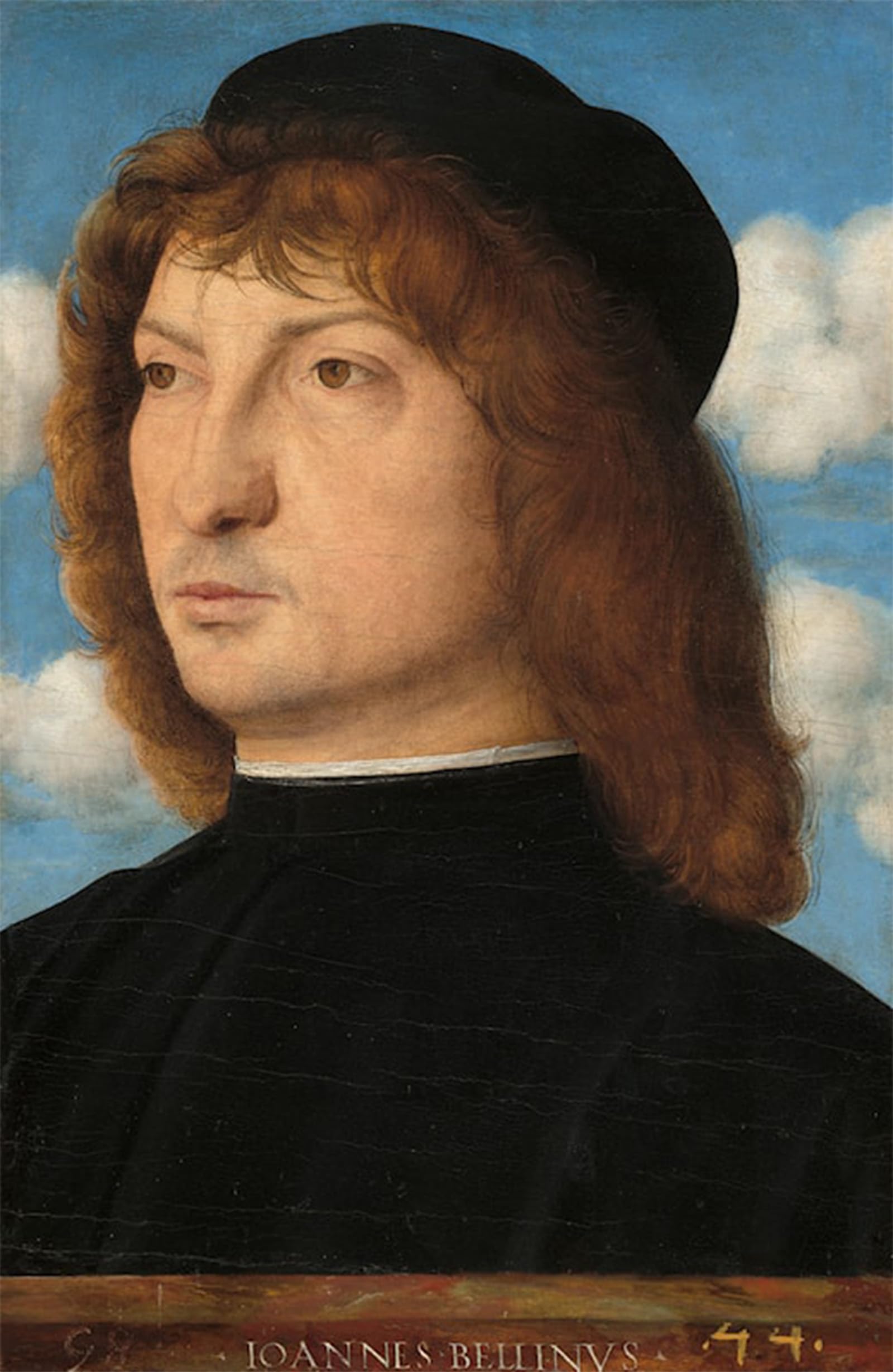 HRJUBWREE Oil Painting Prints on Canvas Painting Picture Portrait of a Venetian Gentleman by Bellini Artwork Canvas Prints for Office Decor 60x90cm