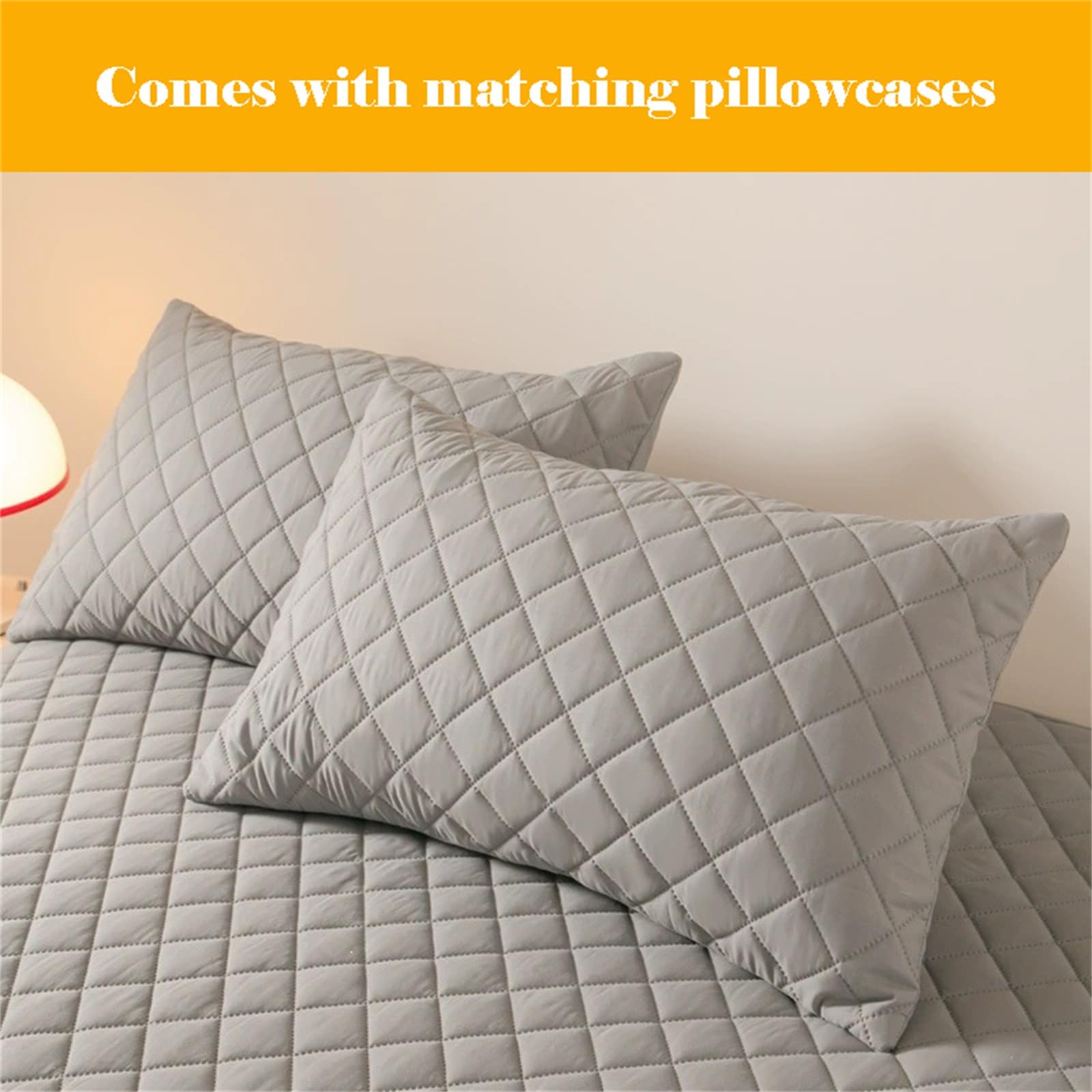 Protector de colchón Acolchado Impermeable, Bolsillo Profundo de 30 cm, Funda de colchón silenciosa, sábana Bajera Ajustable Engrosada con Capa de TPU, Lavable (Blanco, 150 x 203 cm / 59 x 8