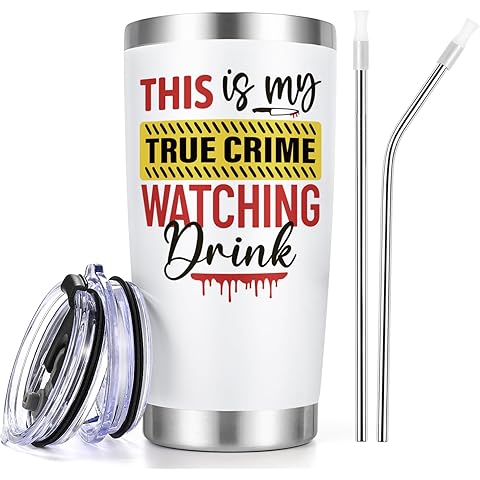 Lifecapido True Crime Gifts for Women, This is My TRUE CRIME Watching Drink 20oz Insulated Tumbler, Serial Killer Murder Mystery Birthday Christmas Gifts for True Crime Lovers Fans