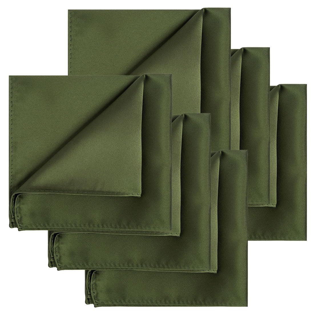 KissTies 6PCS Satin Pocket Square Plain Color Handkerchief Gift Set