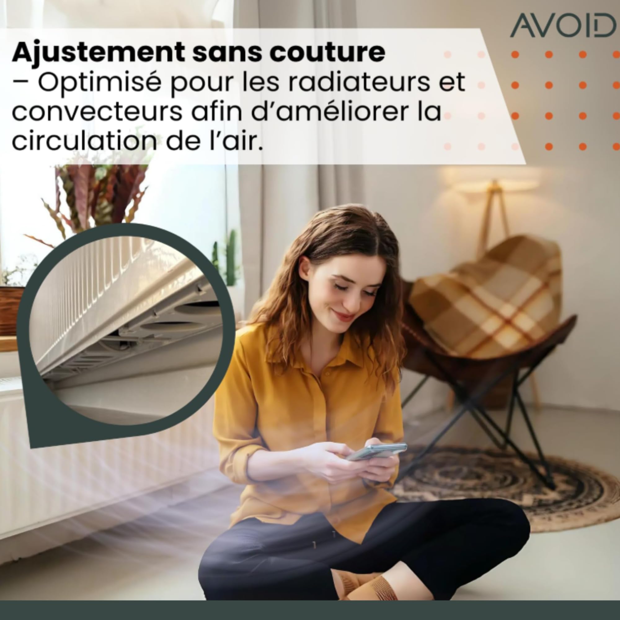 AVOID Ventilateur Radiateur Lot de 1 Avec Thermostat Inclus - Ventilateur pour Radiateur Chauffage et Climatisation - Produit fiable et durable pour la maison et la cuisine