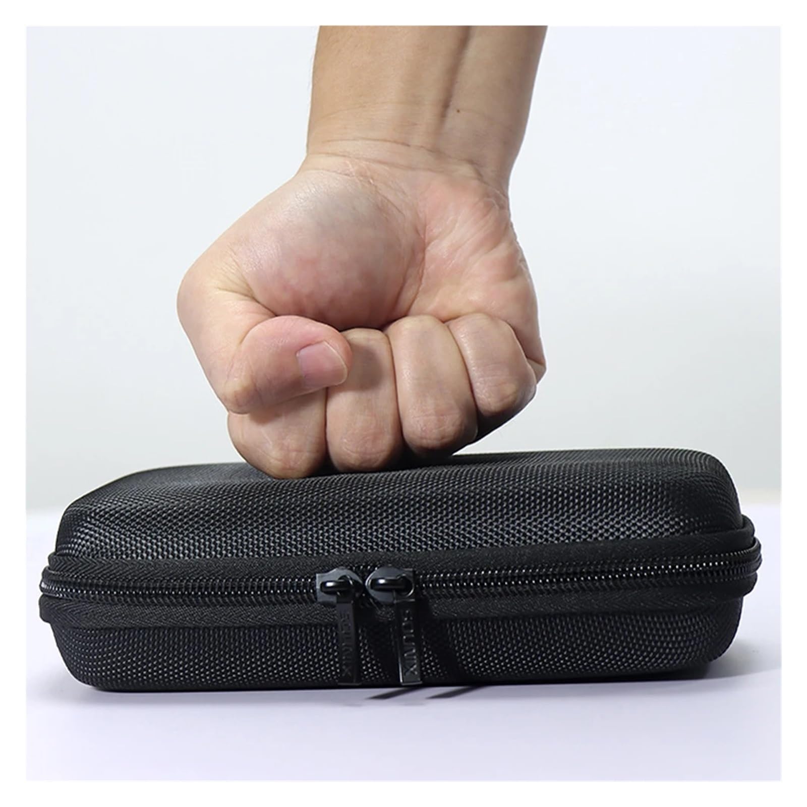 Estuche de almacenamiento para disco duro con 20 ranuras para unidad flash USB, soporte duro de EVA, organizador de pulgar de nailon a prueba de golpes, color negro