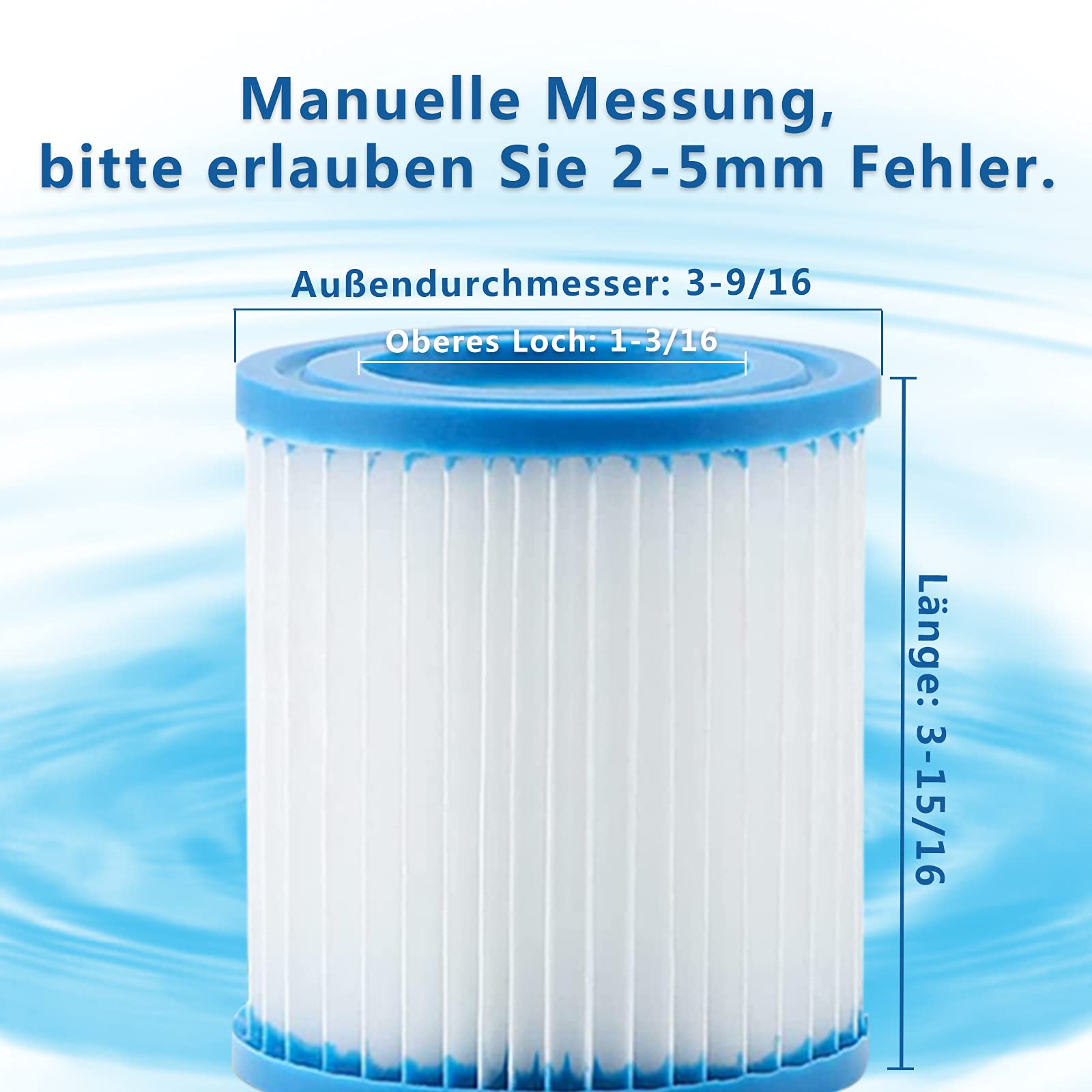 Filtros de Piscina Tipo H, Cartucho de Filtro para Intex, Filtro Piscina Tipo h (4 Unidades)