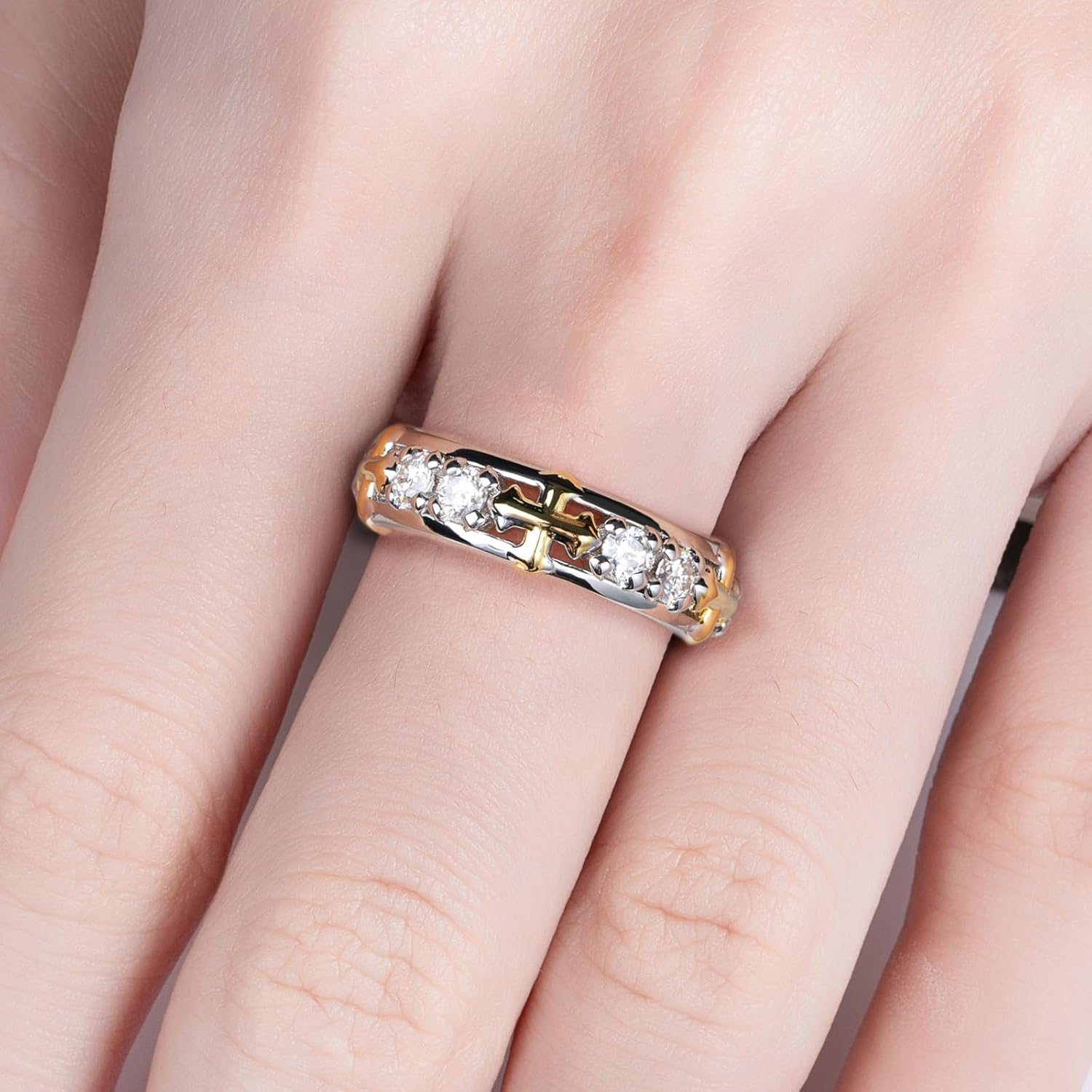 AnuClub Moissanite Wedding Band Eternity Rings for Men D Color VVS1 925 Sterling Silver Anniversary Band Ring with Certificate