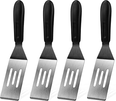 Small Spatula 4 Pieces, Mini Serving Spatula for Kitchen Use, Metal Spatula for Serving and Turning, Ideal for Pancakes, Brownies, Desserts, Cookie, Eggs or Small Pan