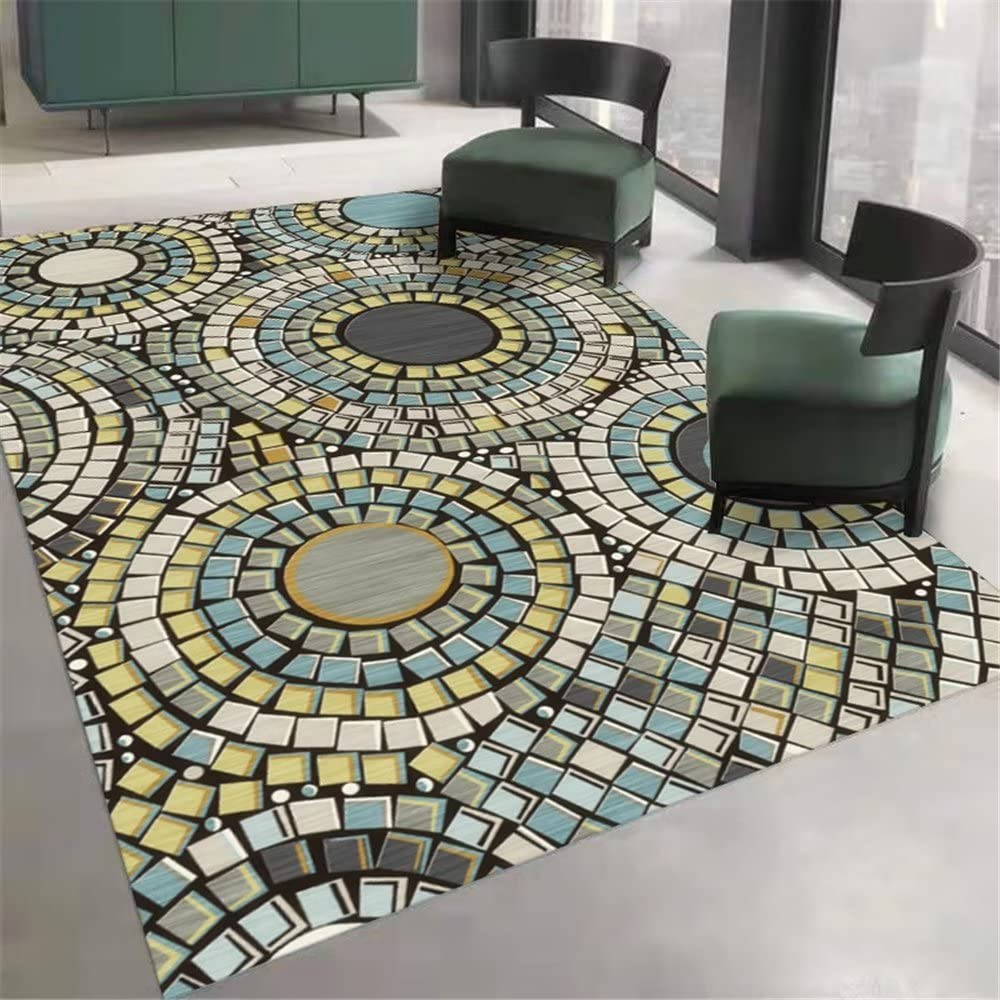 Tapis sol gamer avec motif à carreaux pour espace tech