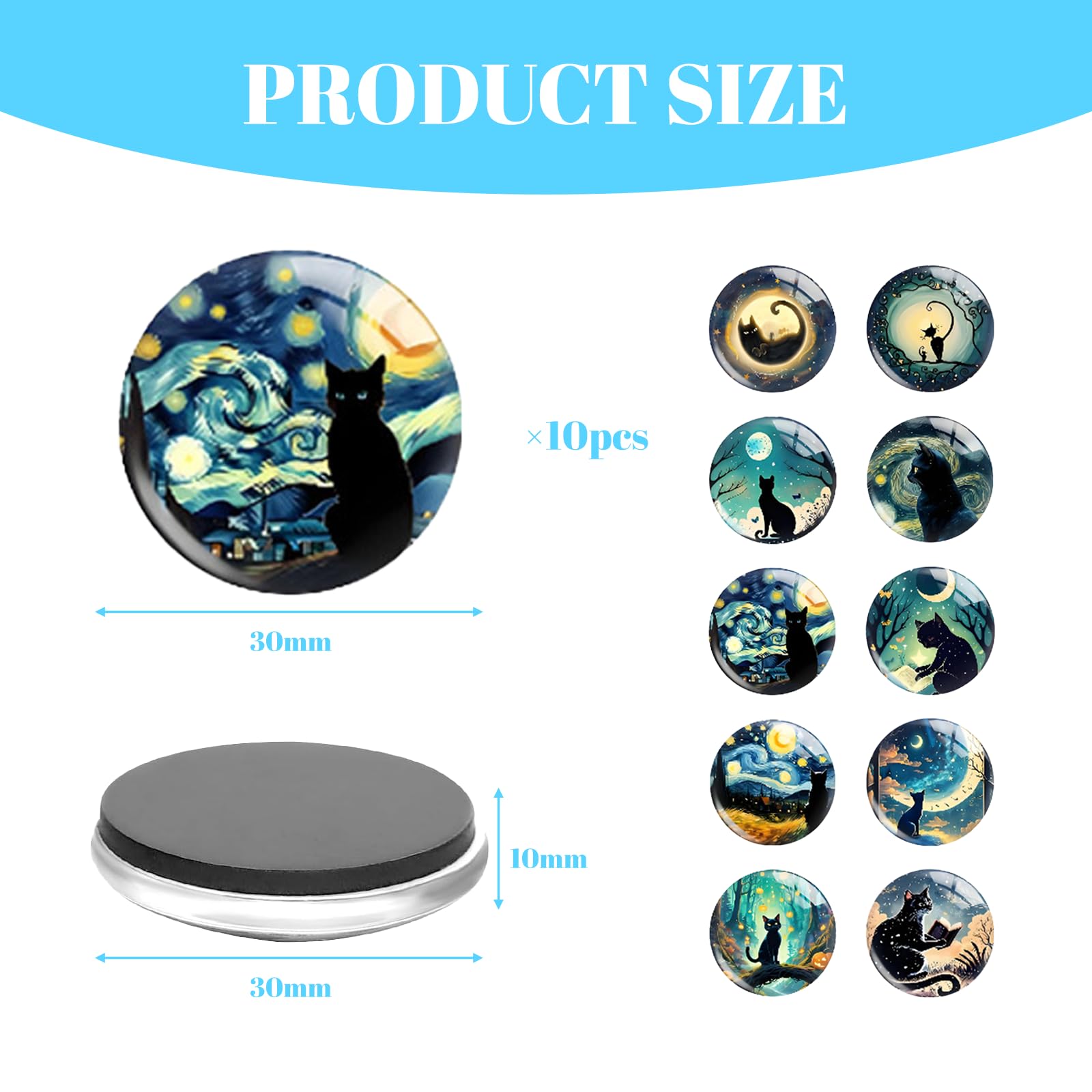 Magnesy 3D na lodówkę szklane 10 sztuk dekoracja kuchenna