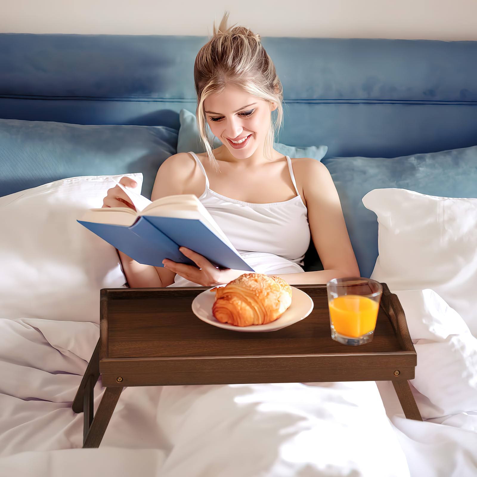 Amazon.co.jp: ベッドトレイ テーブル 朝食トレイ サービングトレイ 竹