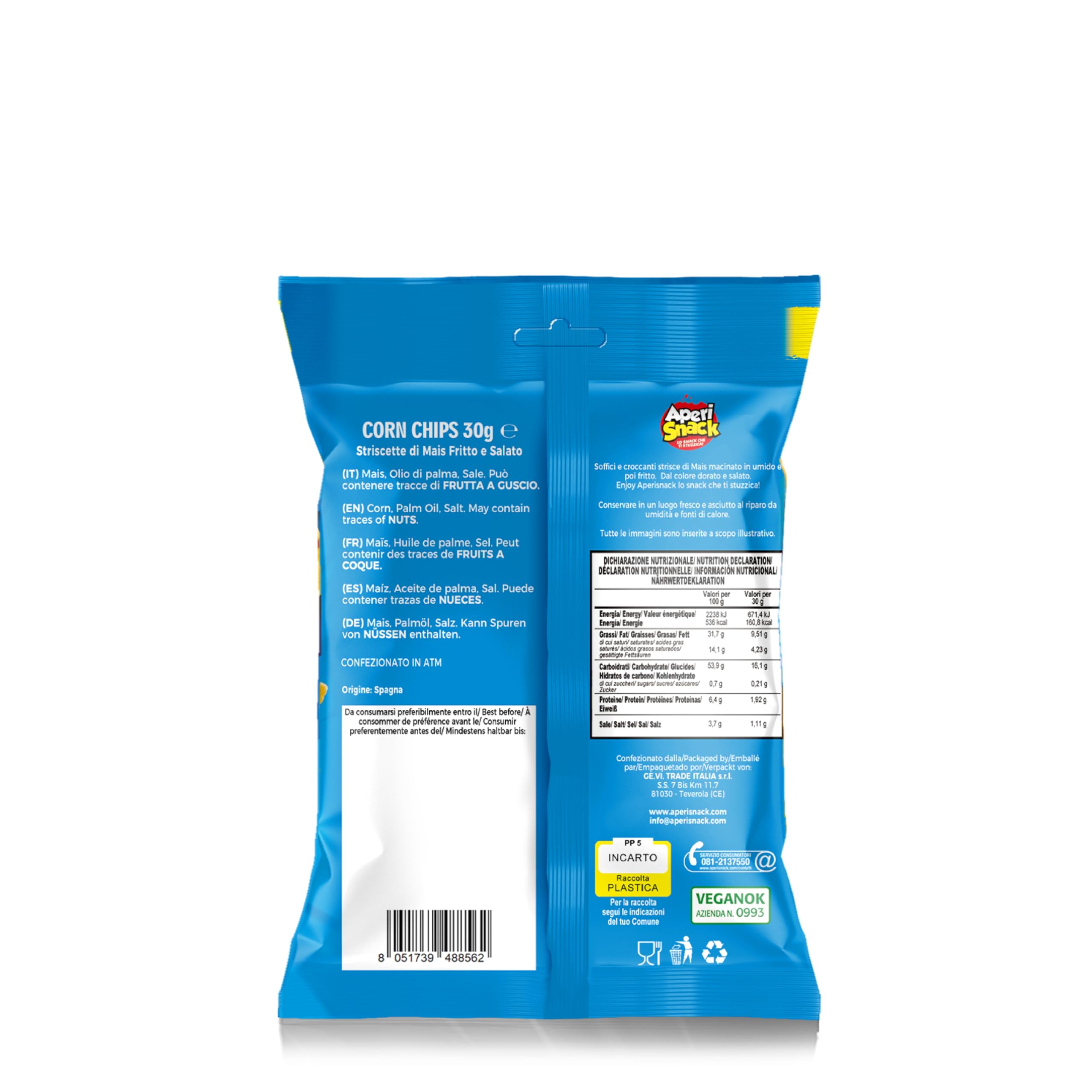 Aperisnack®- AP04.015.12 – Corn Chips Monoporzione 30g Box 12 pz