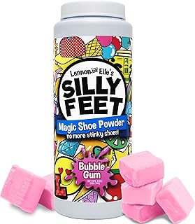 Magic Shoe Deodorizer, Foot Odor Powder for Smelly Feet, Odor Eliminator Stronger than Spray, Kids Shoe Powder for Odor Control, Large 8 Oz, Bubble Gum Scent