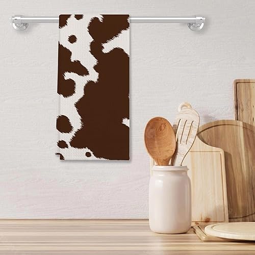 Miniatura 3 de EIONEY Hello Heifers - Toallas de cocina y té con estampado floral de piel de vaca y acuarela, toalla de mano para decoración de cocina de granja,