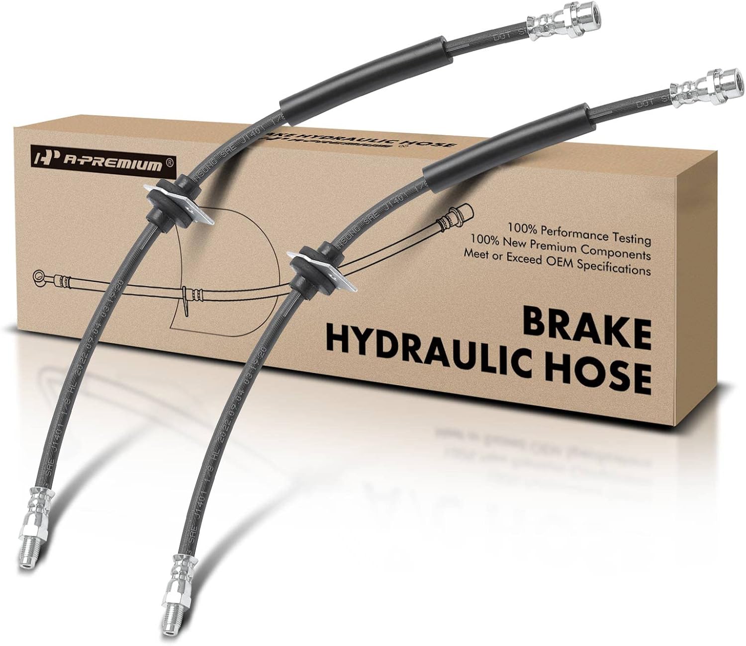 A-Premium Rear Side Brake Hydraulic Hose Compatible with Select Ford Models - Escape 2013 2014 2015 2016 - Replace# CV6Z2282A (Pack of 2)