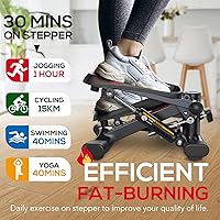 Vista 2 de KeppiFitness Steppers for Exercise at Home, Stair Stepper with Resistance Bands for Home Cardio Exercise - FITSTEP Series
