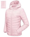 Women's Hooded Packable Puffer Jacket Lightweight Warm Puffy Quilted Winter Coat