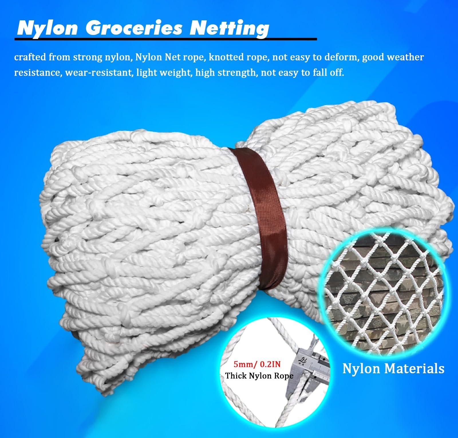 Anhängernetz Ladungssicherungsnetz Gepäcknetz Außenbau-Balkonzaun-Absperrnetz, 5 Cm Kleine Löcher, 1 2 3 M, 4 5 6 7 8 10 12 14 16 18 Meter Lang, Basketballplatzzäune, Containerträger-Van-Frachtsicheru