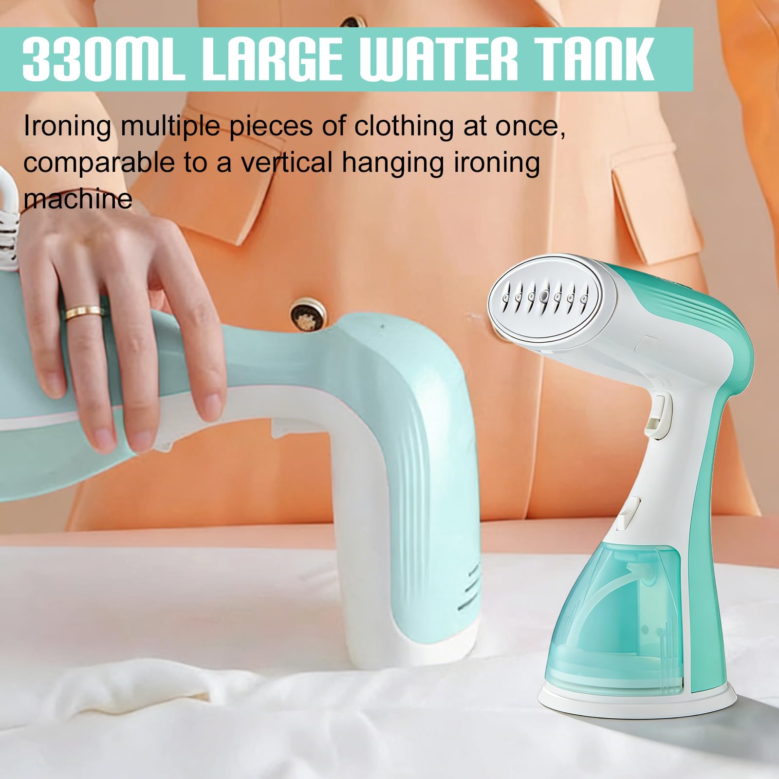 Ferro da stiro portatile 1500W 300ml vapore per abbigliamento viaggi casa