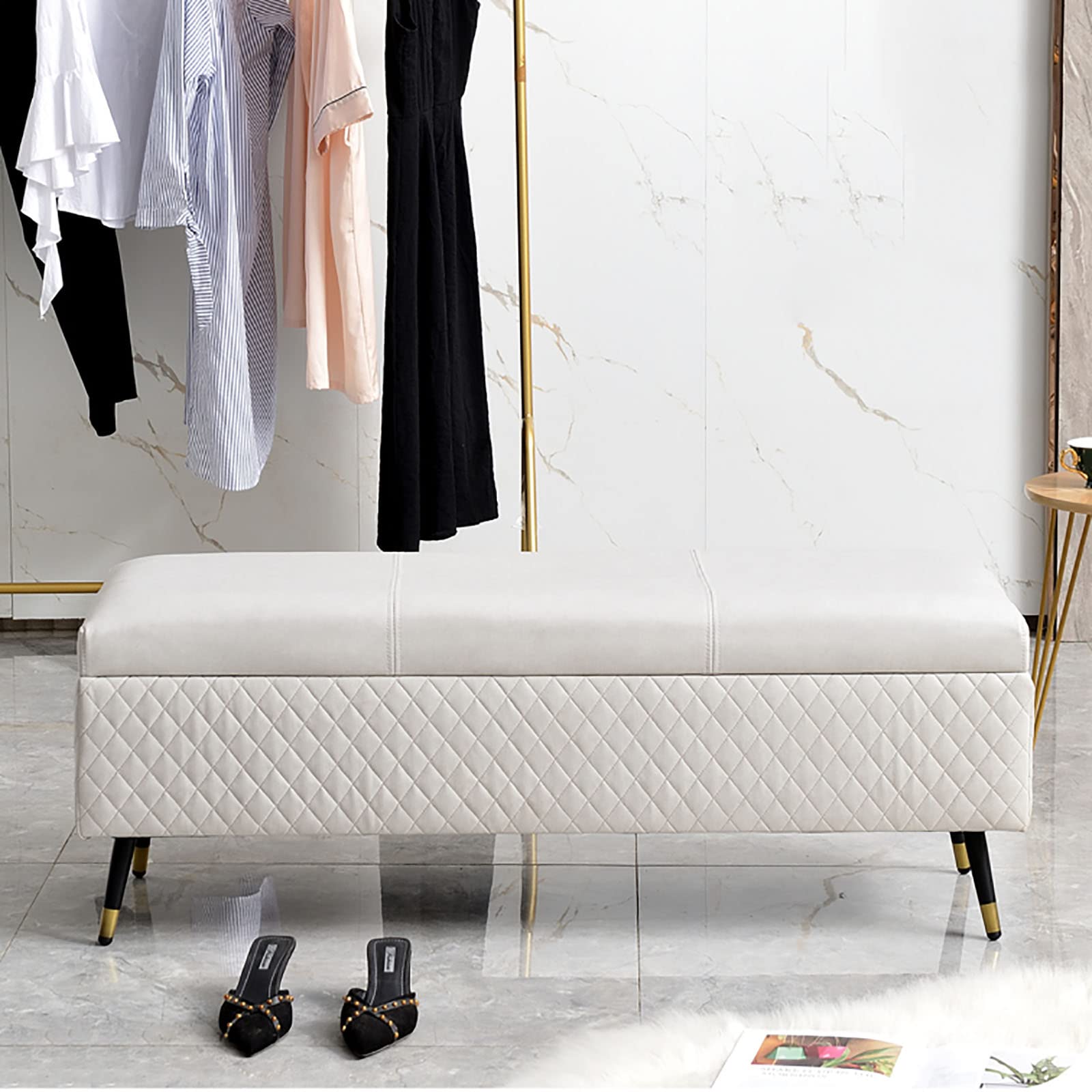 Banc ottoman rembourré de qualité supérieure au design moderne de 100 cm