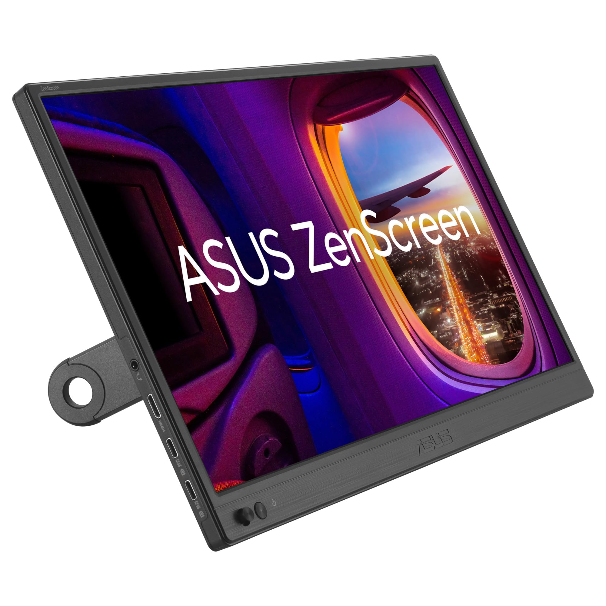 ASUS ZenScreen MB169CK 16-Inch Portable USB Monitor, 15.6-Inch Viewable, Full HD, IPS, Dual USB Type-C, Anti-Flicker, Blue Light Filter, Anti-Glare Surface, 360° Support Energy Label