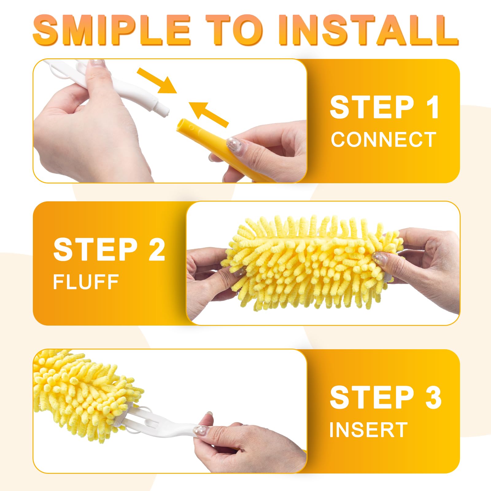KeFanta Recambio de plumero reutilizable para plumero Swiffer, recambios de plumero resistente de 360°, 8 piezas con 1 asa, plumero de microfibra lavable para limpieza