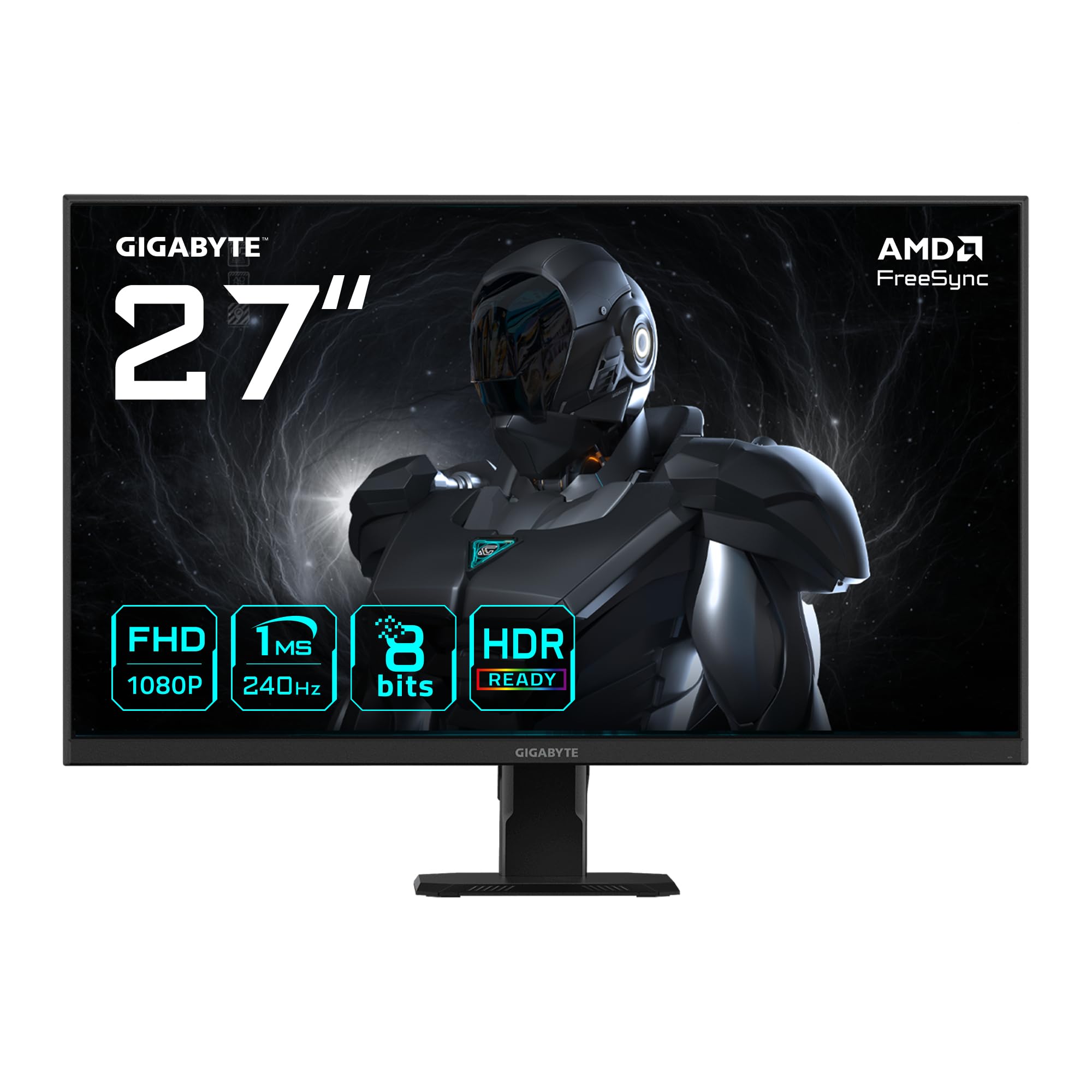 Gigabyte GS27F2 27" FHD Gaming Monitor - 1920 x 1080, 240Hz, 1ms, 300 cd/m², FreeSync, HDR Ready, HDMI 2.0, Displayport 1.4