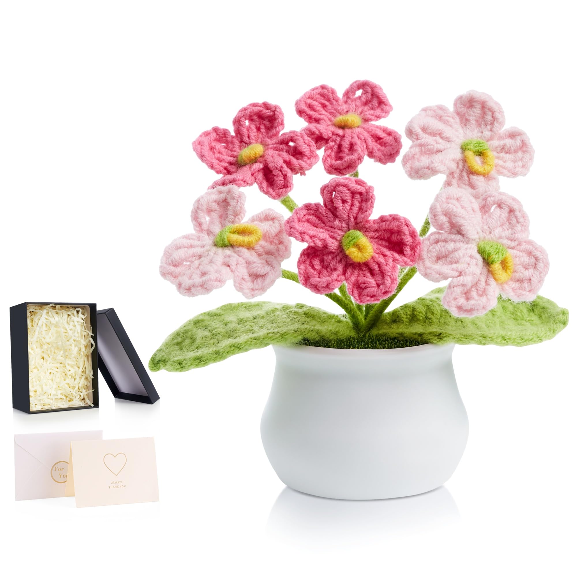 MAIBAOTA Handmade Pink Crochet Flowers Forget Me Not — image 1