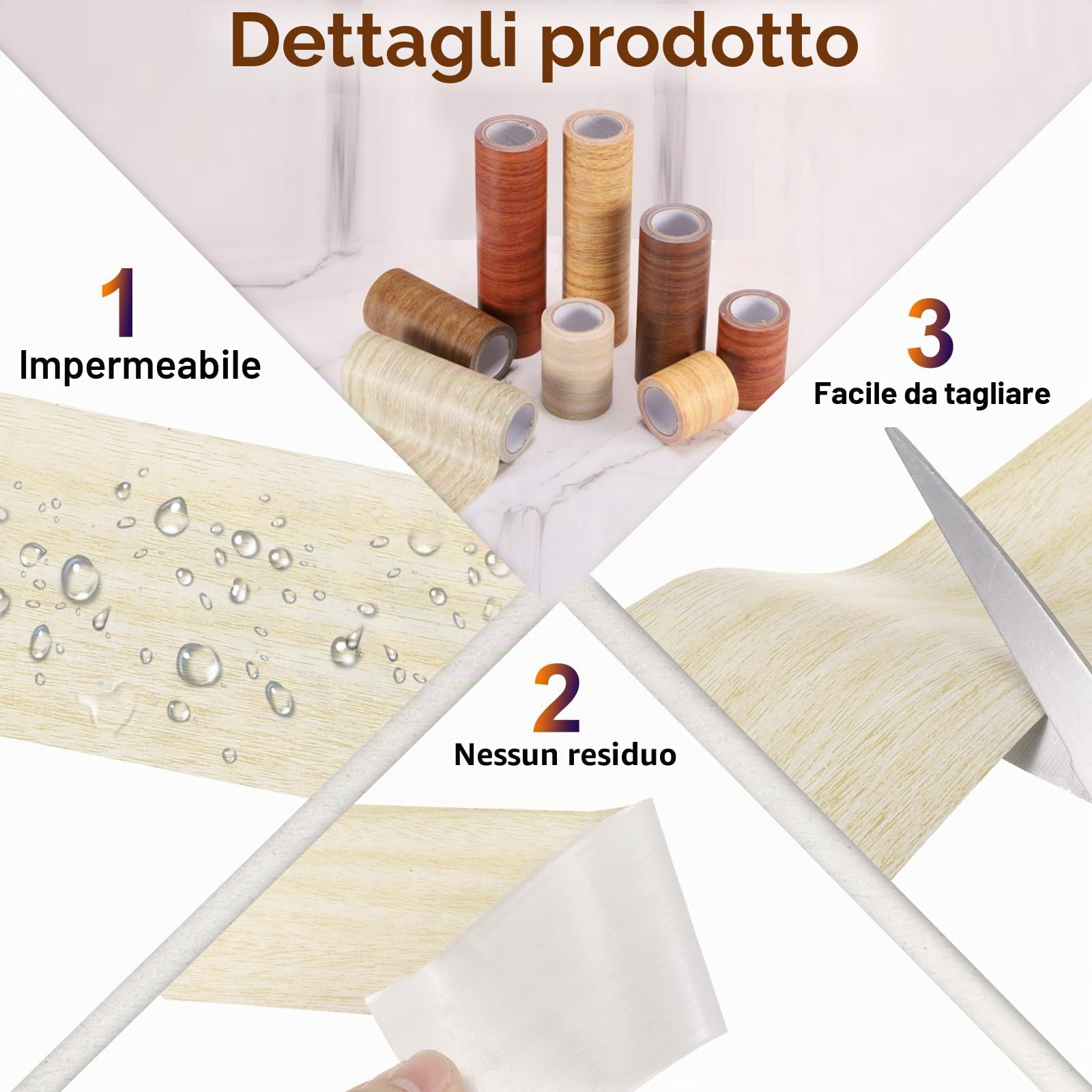 PATIKIL 2 Pezzi Pellicole Adesive Legno Autoadesivo 4,57M x 5,7cm Carta Adesiva per Mobili Legno Riparazione Pellicola Autoadesiva Effetto per Pavimenti Porte Armadi, Quercia Giallo Chiaro