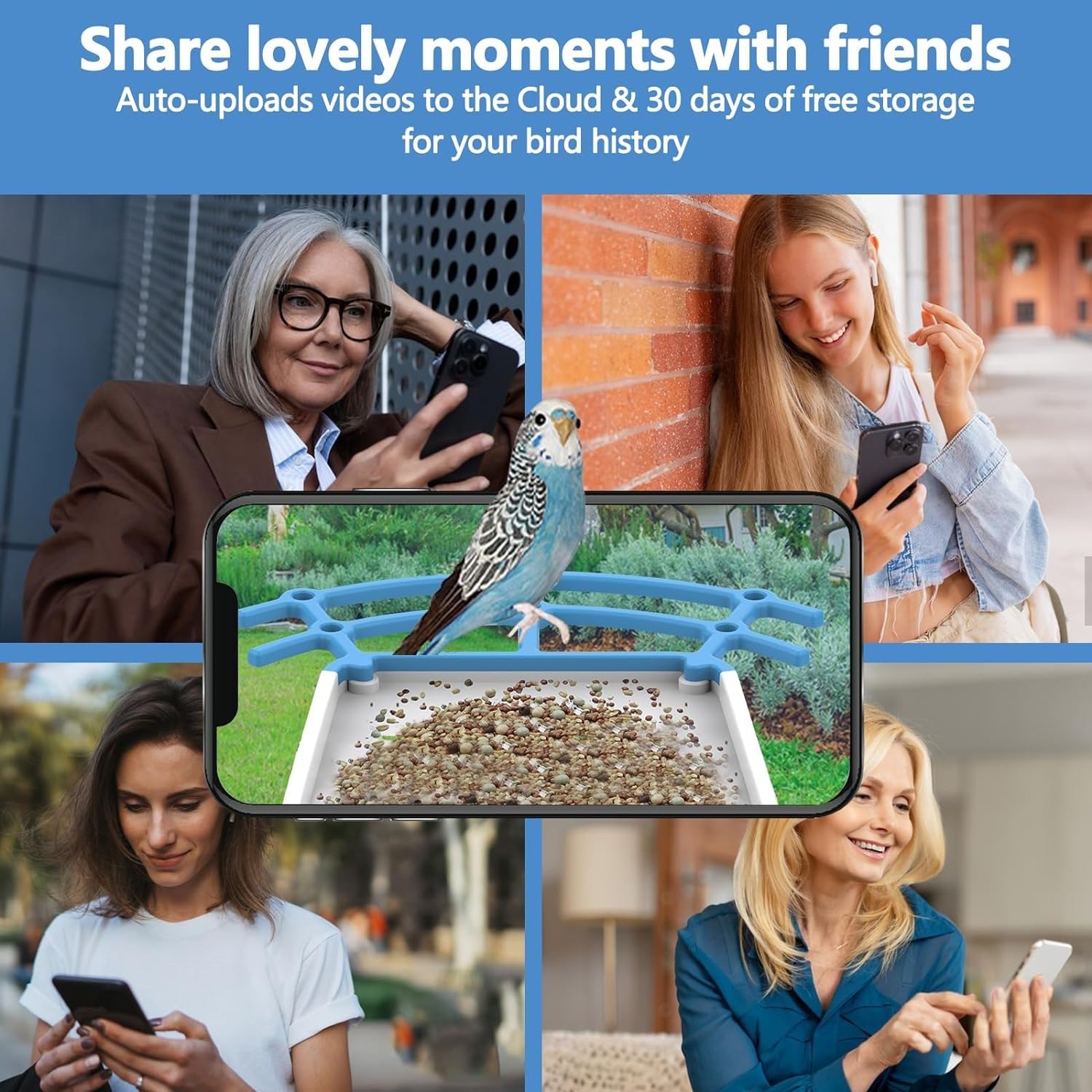 Comedero Inteligente For Pájaros con Cámara, Captura Automática, Grabación De Vídeos De Aves Y Notificaciones Instantáneas De Aplicaciones, Comedero For Pájaros, For Amantes De Las Aves