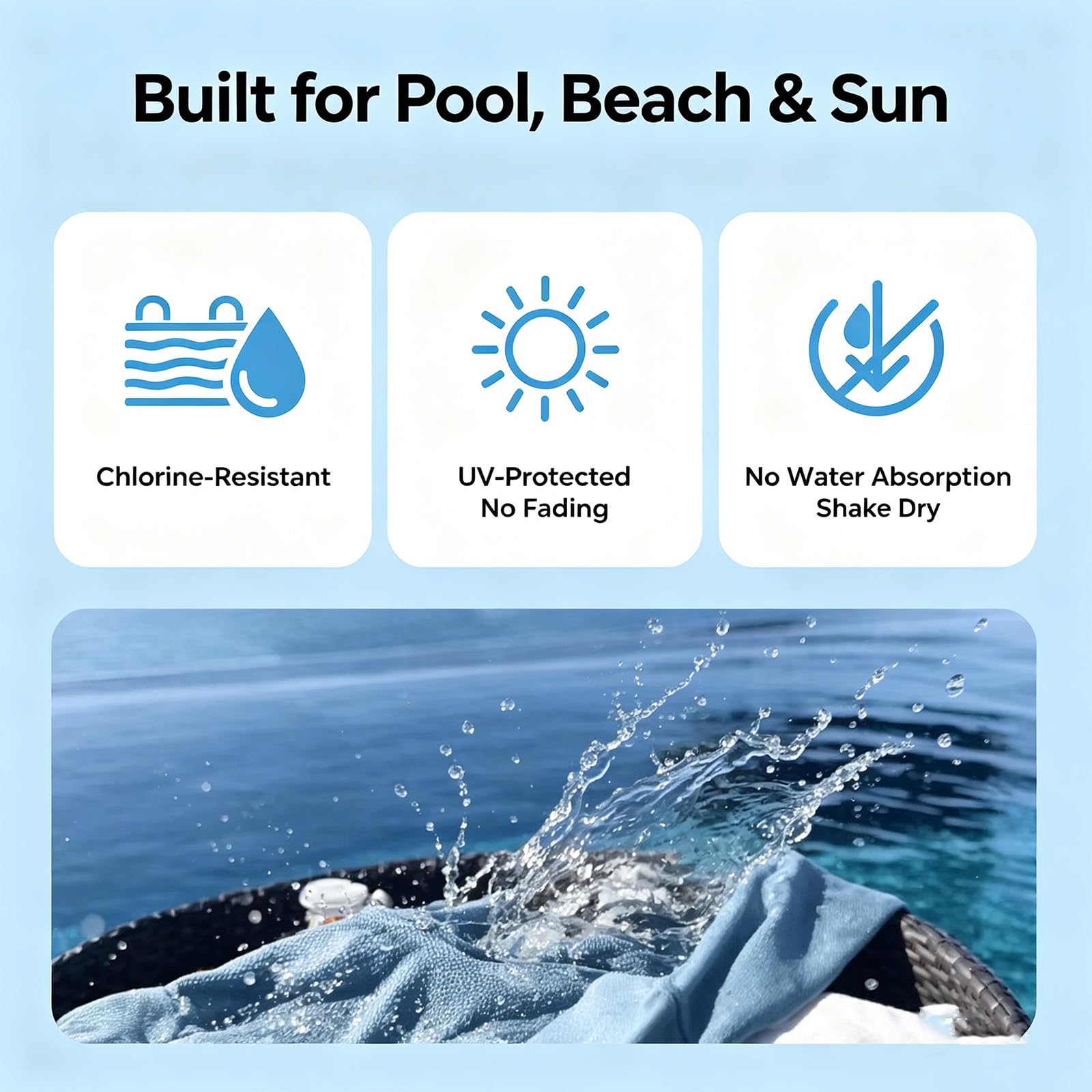 Barra Galleggiante Piscina – Gomma massiccia, protetto UV & Resistente Acqua salata – per Festa Piscina, Lago o Patio Rectangle-White