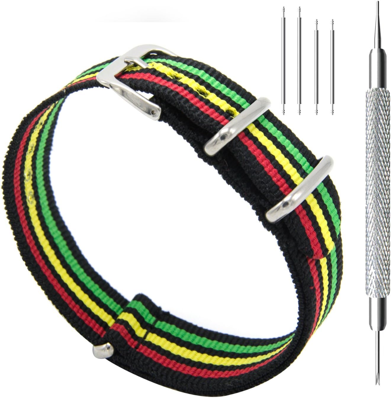 CIVO Watch Bands Ballistic Nylon Watch Strap Stainless Steel Buckle 18mm 20mm 22mm with Top Spring Bar Tool and 4 Spring Bars Bonus