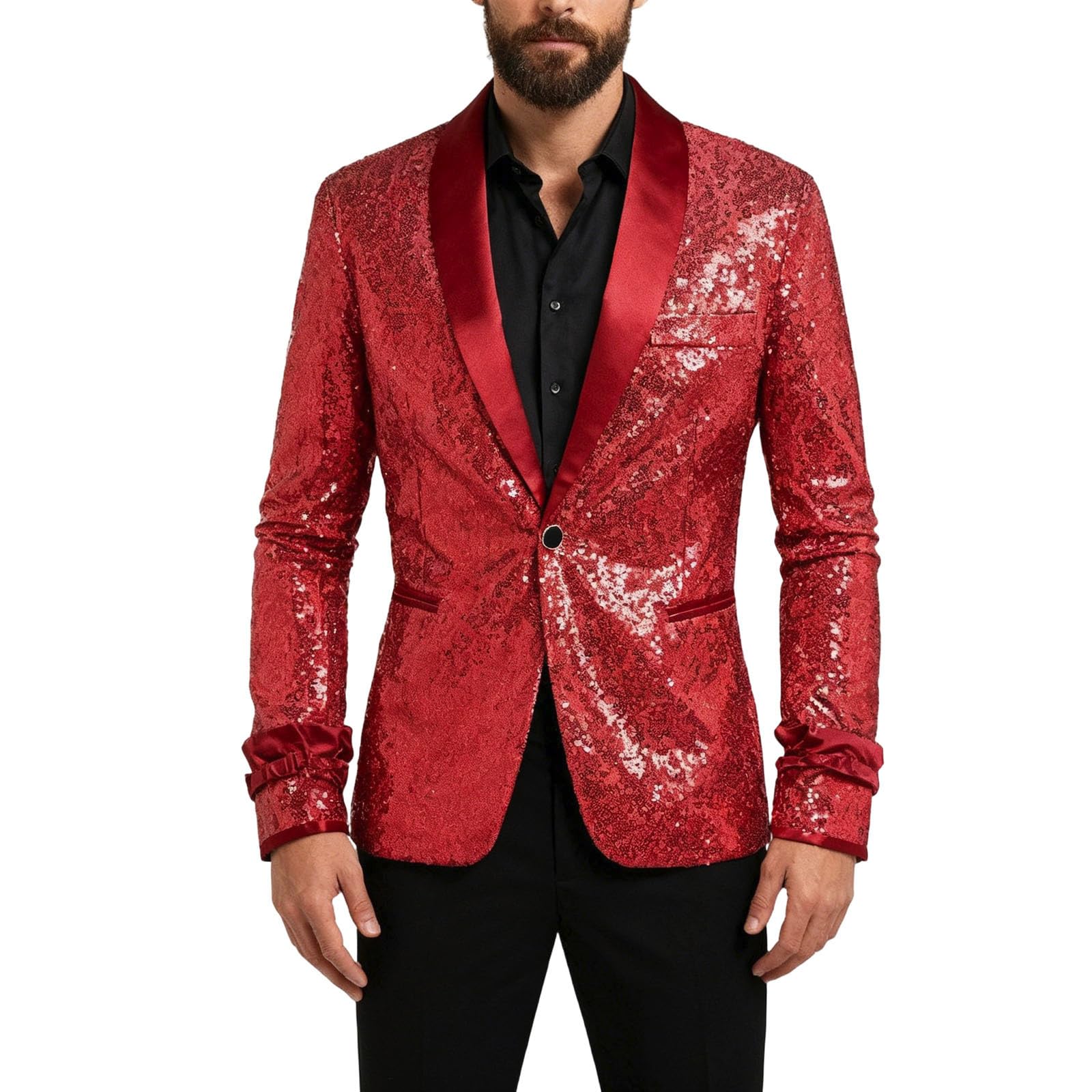 Genérico Americana Hombre Blazer Slim Fit Fiesta Chaqueta de Traje Elegante Negocios Boda Casual Ajustada Moderna Caballero Estilo Único A5
