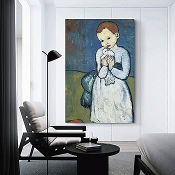 Amazon.co.jp: パブロ・ピカソ鳩を持つ子供絵画 インテリア
