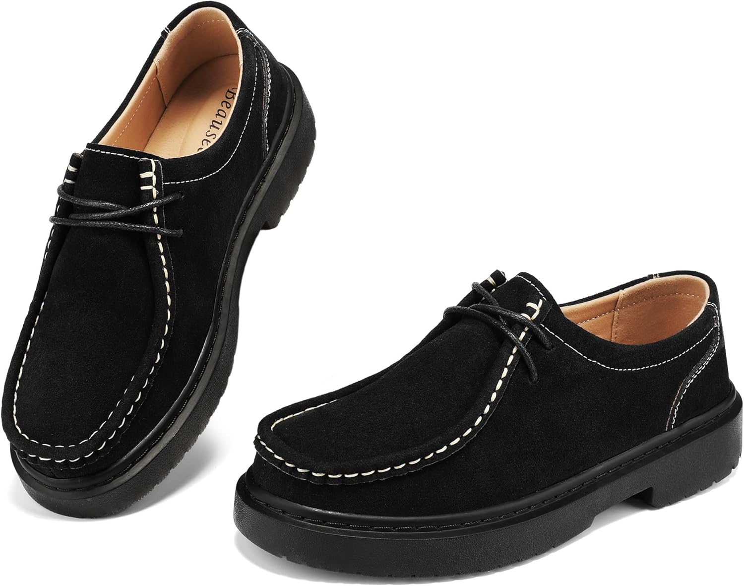 BEAUSEEN Women's Penny Loafers - Comfortable Suede Flats