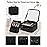 Chomeiu Makeup Bag with LED Mirror, Cute Cosmetic Bags Birthday Gifts for Girls Women, Makeup Train Case Artists Organizer Large Make Up Bags with Light Up Mirror 3 Color Lights, Black Geometric
