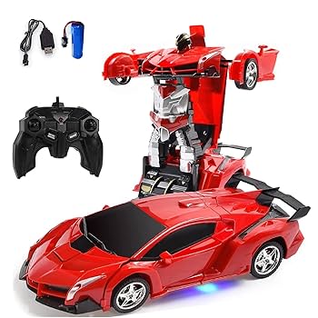 Amazon | 新しい警察 RCカー 変形ロボットおもちゃラジコン