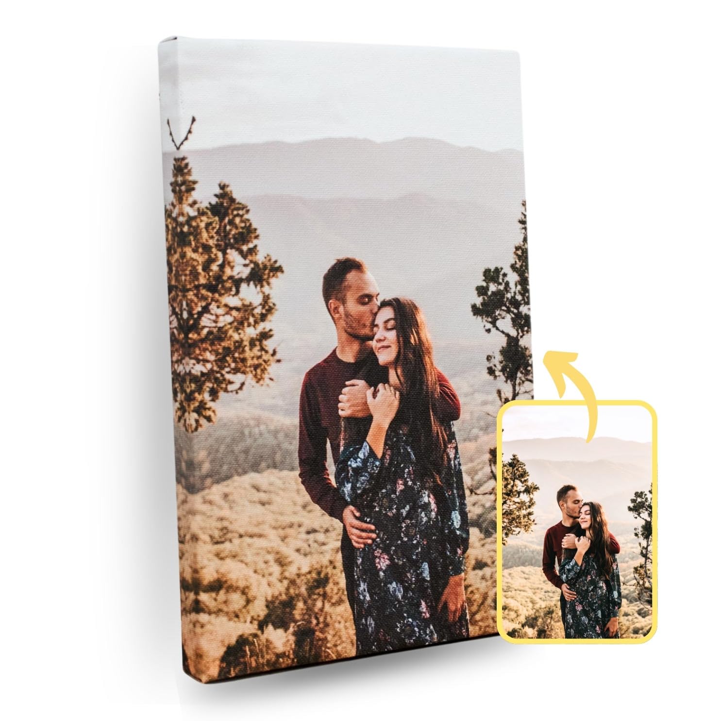 CUAC REVOLUTION Cuadro personalizado con tu foto. Impresión en foto lienzo sobre bastidor de madera de pino. Foto en formato 4:3 y con bastidor (30x20)