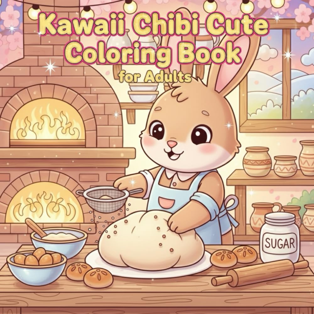 Kawaii Chibi Cute Coloring Book for Adults: The Ultimate Stress-Relief Collection: Over 50 Adorable Animals, Sweets, and Whimsical Scenes for Joyful Relaxation