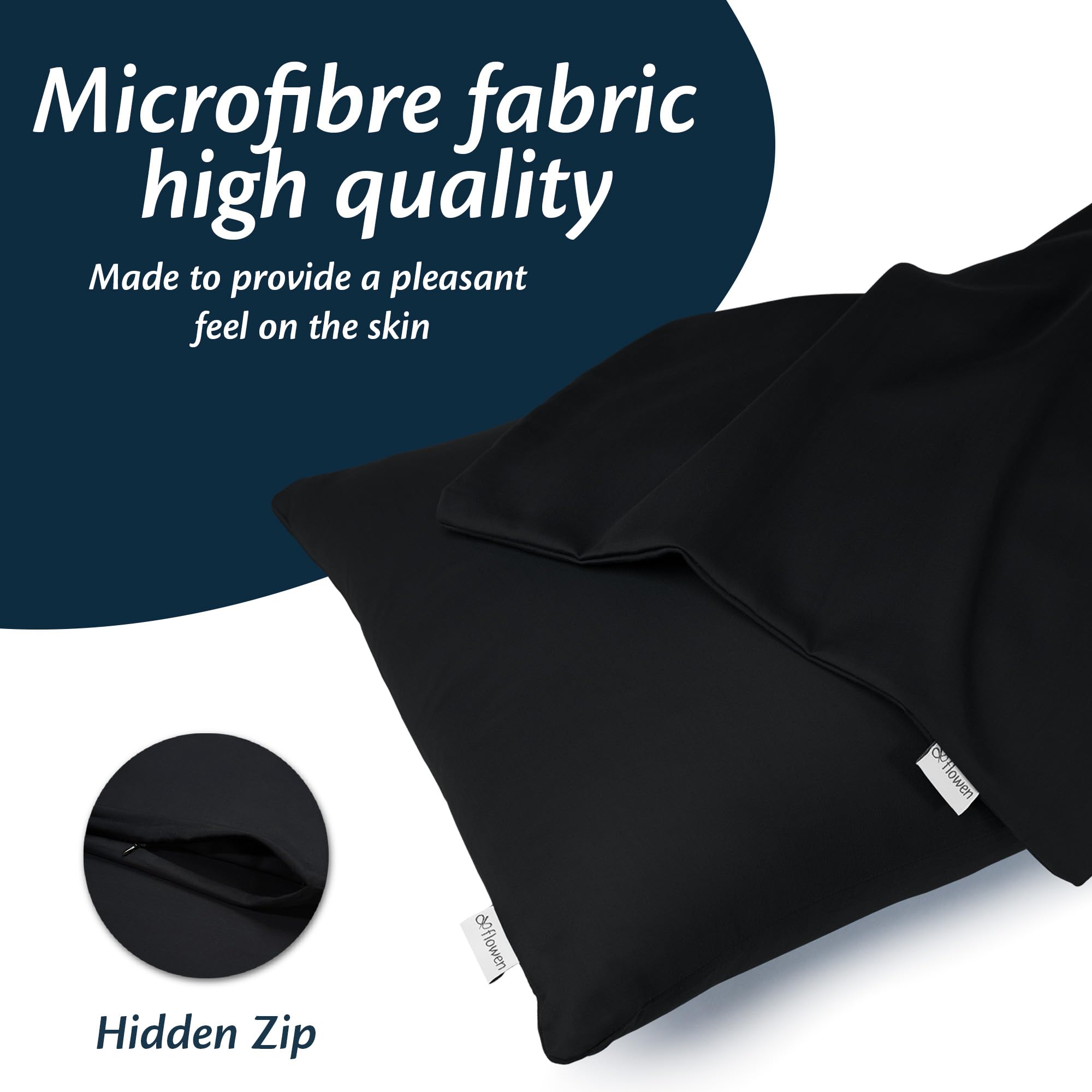 Flowen Federe Cuscini Divano 45x45 Set da 2 Copricuscini in Microfibra Fodere Lavabili e Resistenti 45 x 45 cm Tessuto 100% Poliestere Traspirante Anallergico Antiacaro Ideali per Arredo Casa
