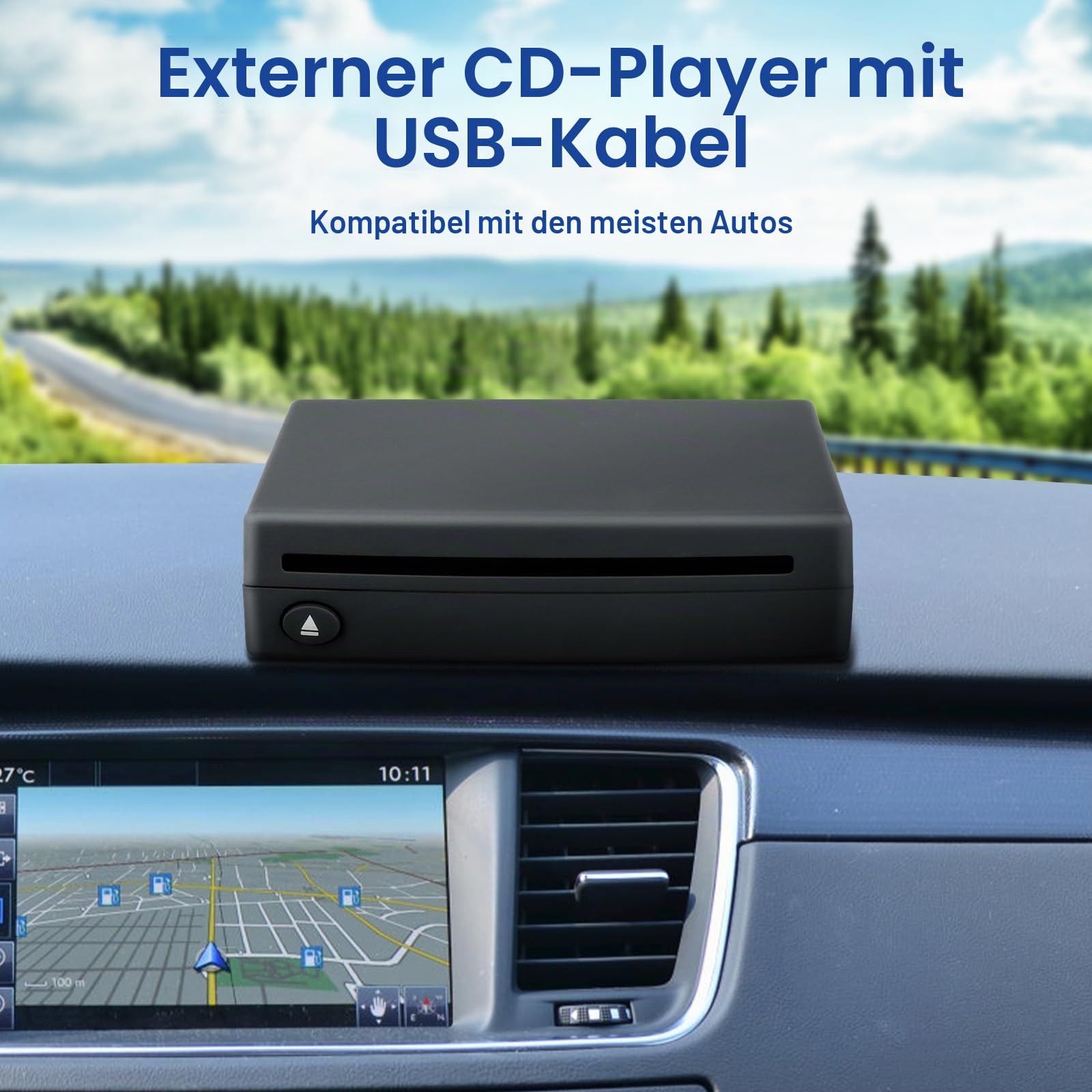 USB 2.0-Schnittstelle Autoradio CD/DVD Dish Box Player Externe Stereoanlage, Auto Radio CD/DVD Player Extern für Android Stereo Schnittstelle USB Anschluss für Auto Hause (Alte Version)