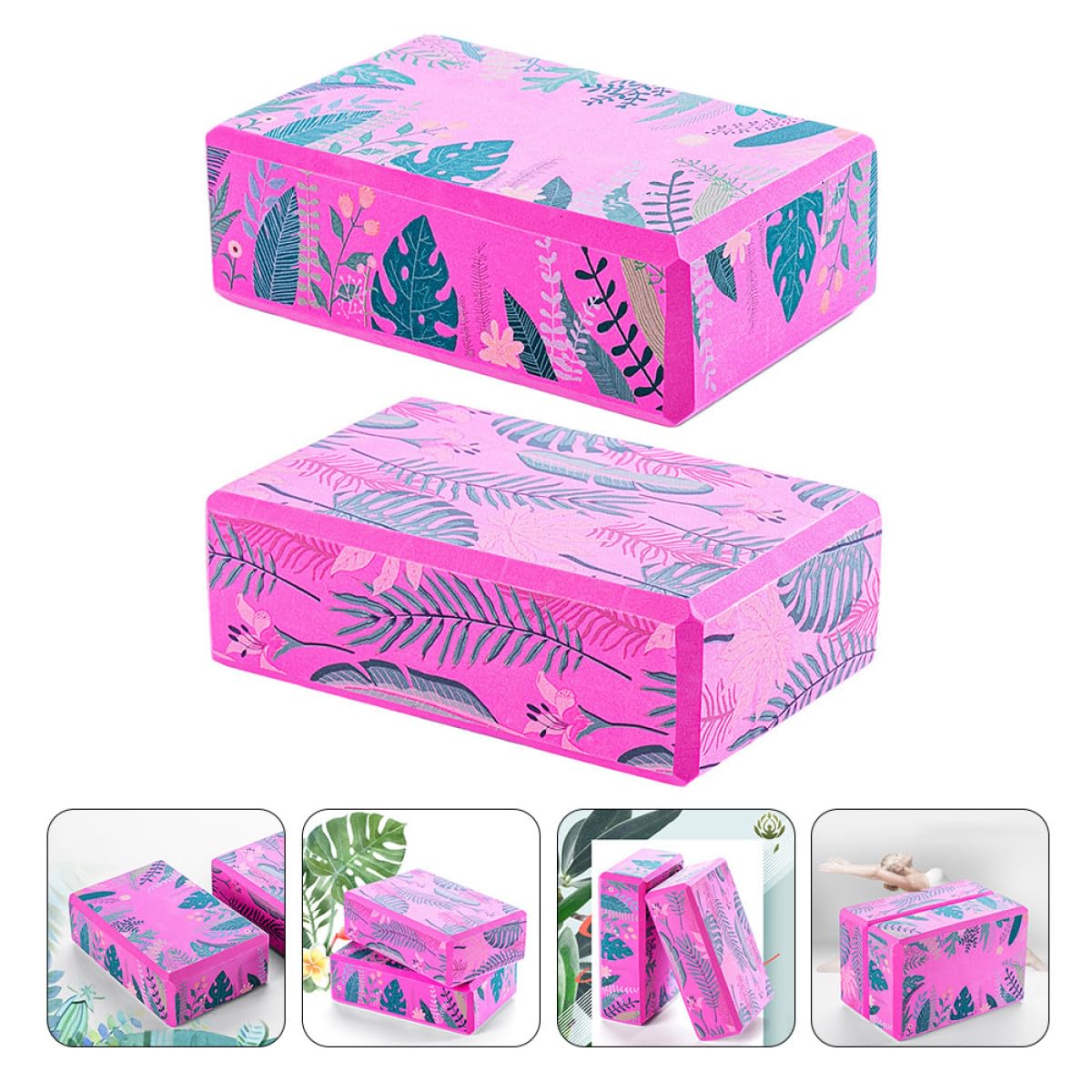 Bloques de Yoga Rectangulares Soporte para Articulaciones y Comodidad 2 Piezas de Alta Densidad Varios estilos de Eva para Principiantes en Yoga y Baile